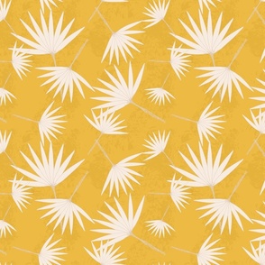 Yellow Beige Vintage Daze Tropical Palms
