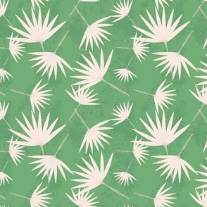 Green Beige Vintage Daze Tropical Palms