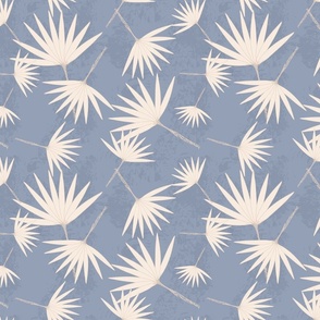 Blue Beige Vintage Daze Tropical Palms