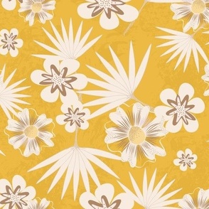 Yellow Beige Vintage Daze Tropical Floral