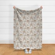 Raccoon and Friends - forest animal fabric, woodland animals, gender neutral