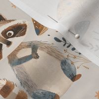 Raccoon and Friends - forest animal fabric, woodland animals, gender neutral