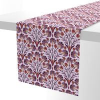 Art Deco Carnations in Purple, Orange and red, medium scale ii, Turkish, Iznik