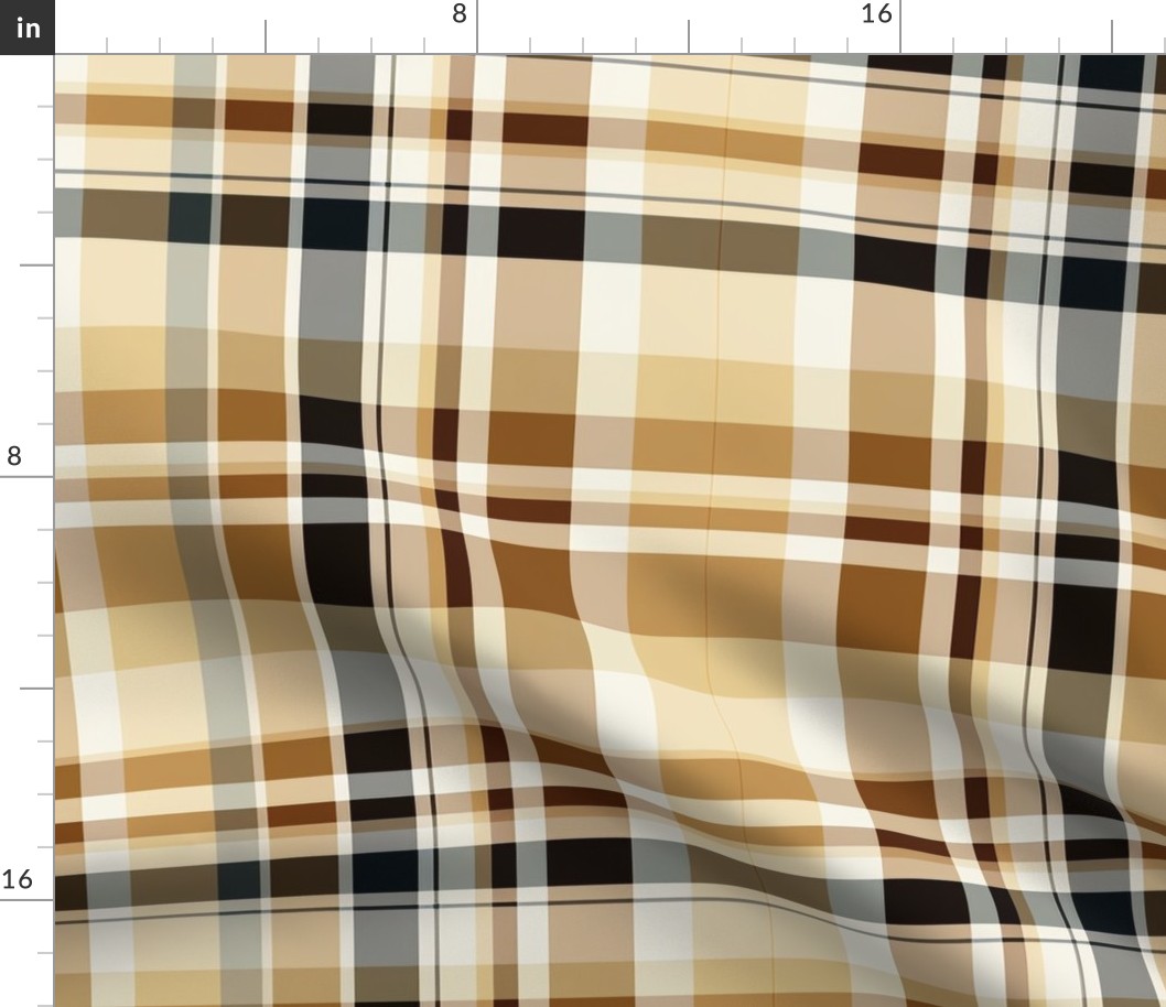 Opulent Mocha Elegance Plaid Pattern