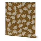 Gingko Leaves in Ivory and Brown