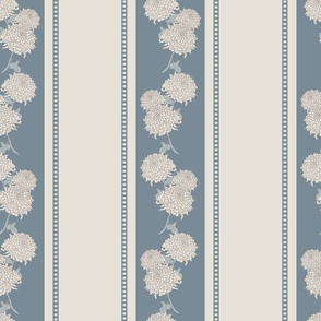 Grand Coast Chrysanthemum stripe, Coastal Grand Millennial, Wall Paper, Fabric. Linen background