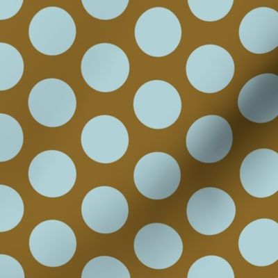 516 -  $ Large scale polka dots in teal and old antique gold - for kids apparel, dresses, leggings, adventure decor,  nursery wallpaper, cot linen and baby accessories