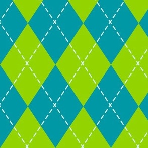 Boss Argyle Blue and Green/Large 12 SSJM24-A24