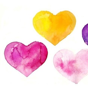 Watercolor Hearts XL