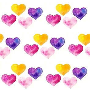 Watercolor Hearts (small)