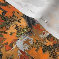Cavalier King Charles Spaniel in Autumn Leaves