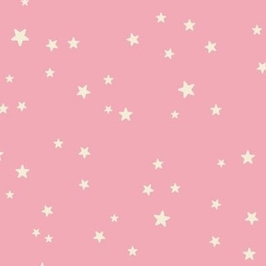 Medium-Baby Girl-Cream Stars on Pink
