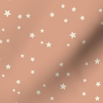 Medium-Baby Neutral-Cream Stars on Terracotta