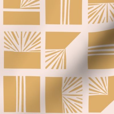 Art Deco Sunburst Blocks - Gold Monochrome