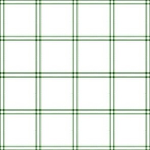 FS Hunter Green on White Windowpane Plaid Check