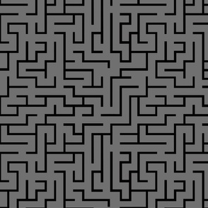 maze 12 x 12 repeat gray and black