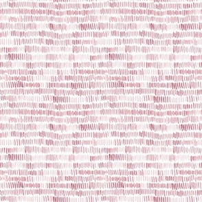 398 - Mini micro scale red watercolour dashes in organic wonky stripe setting, for kids apparel, children's pajamas, adult apparel and home decor
