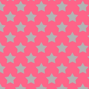 gray stars on a pink retro background