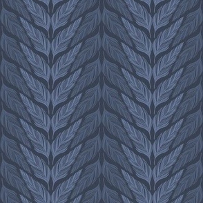 small // Goose Feathers Chevron Stripes navy blue