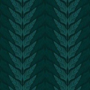 small // Goose Feathers Chevron Stripes Emerald Green