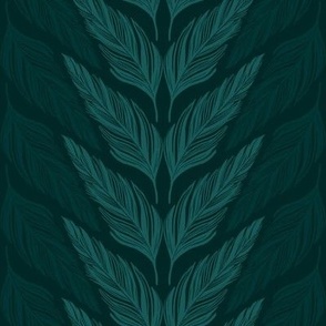 medium //Goose Feathers Chevron Stripes Emerald Green