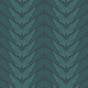 small // Goose Feathers Chevron Stripes Muted Green