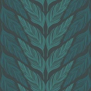 medium //Goose Feathers Chevron Stripes Muted Green