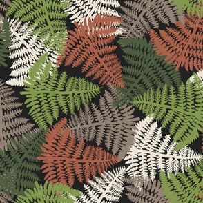 Ferns - scatter-rust-beige-green