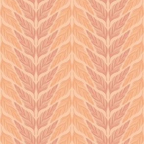 small //  Goose Feathers Chevron Stripes Orange and Pink