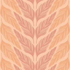 medium //Goose Feathers Chevron Stripes Orange and Pink