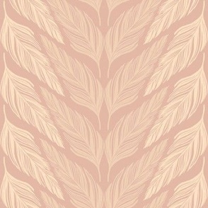 medium // Goose Feathers Chevron Stripes Salmon Pink