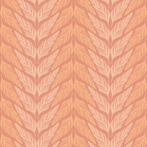 small // Goose Feathers Chevron Stripes  Terracotta Orange
