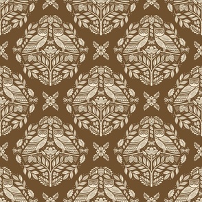 Woodland Owls - Chocolate Brown Medium