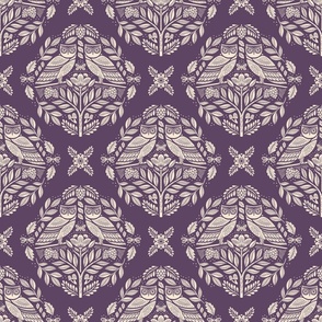 Woodland Owls - Purple Plum Medium