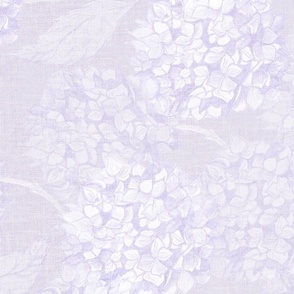 M romantic hydrangea flowers in soft monochromatic muted lilac blue purple rococo