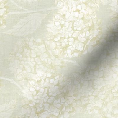 S refined bohemian Hydrangea flowers in soft monochromatic muted pastel yellow gold beige rococo 