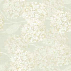 S refined bohemian Hydrangea flowers in soft monochromatic muted pastel yellow gold beige rococo 