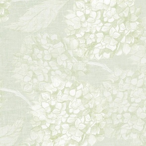 M refined bohemian Hydrangea flowers in soft monochromatic muted grey yellow gold beige rococo 