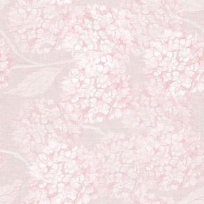 S romantic hydrangea flowers in soft monochromatic muted pastel pink beige rococo