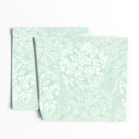 M grandmillennial hydrangea flowers in soft monochromatic mint green teal rococo