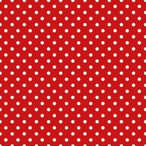 ( M ) red and white polka dots 