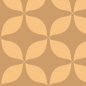 Leaf Lattice Geometric Floral Orange on brown