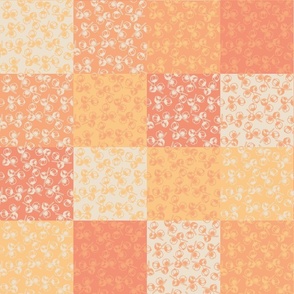 Patchwork- Seed poPatchwork -  Patch - Plaid - Quilts - Dots, checks & stripes -Peach fuzz