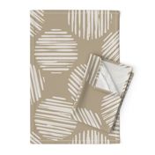 Sabbia Beige Striped Circles Made Of Brush Strokes, Large Scale Monochromatic  Sand