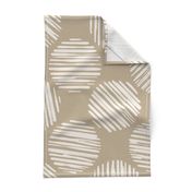 Sabbia Beige Striped Circles Made Of Brush Strokes, Large Scale Monochromatic  Sand