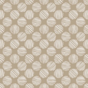 Sabbia Beige Striped Circles Made Of Brush Strokes, Small Scale Monochromatic  Sand