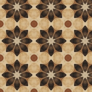 Retro octagon textured warm minimalism tile neutral tones