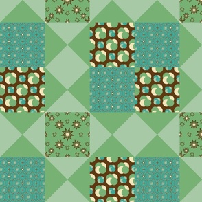 QUILT DESIGN 1 - CHEATER QUILT COLLECTION (GREEN)