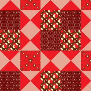 QUILT DESIGN 1 - CHEATER QUILT COLLECTION (RED)