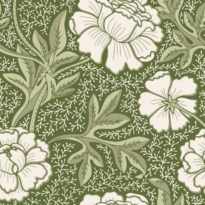 Arts and Craft Peonies- Green